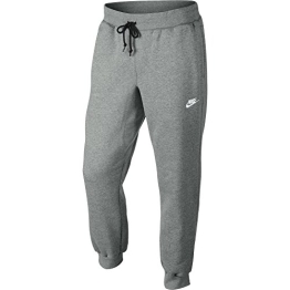 Nike Herren Hose AW77 Cuffed Fleece Pants, Dark Grey Heather/White, L, 598871-063-L - 1