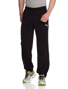 PUMA Herren Hose Spirit Poly Pants with Zipped Leg Opening, Black/White, M, 654041 03 - 1